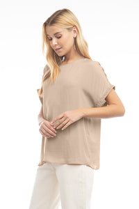 Taupe short Dolan sleeve top
