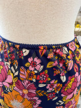 Load image into Gallery viewer, Navy hot pink orange midi skirt
