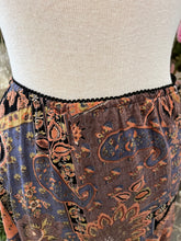 Load image into Gallery viewer, Mauve blue coral paisley midi skirt
