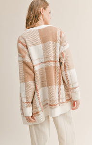 Cream caramel plaid sweater