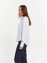 Load image into Gallery viewer, White single pocket rayon long sleeve top
