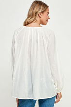 Load image into Gallery viewer, White embroidered long sleeve top
