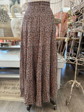 Load image into Gallery viewer, Brown pink mini floral maxi skirt
