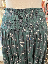 Load image into Gallery viewer, Green navy cream tiny floral maxi skirt
