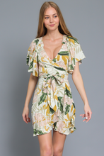 Load image into Gallery viewer, Cream pink green short Wray dress
