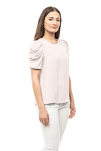 Load image into Gallery viewer, Shell color dropped short bubble sleeve top
