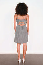 Load image into Gallery viewer, Black white stripe denim short dress

