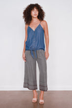 Load image into Gallery viewer, Dark denim button front tie front cami top
