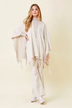Load image into Gallery viewer, Winter white fringe wrap

