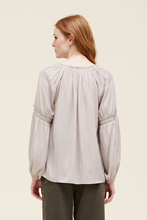 Load image into Gallery viewer, Taupe long sleeve gathered top
