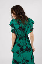 Load image into Gallery viewer, Emerald green black maxi dress

