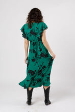 Load image into Gallery viewer, Emerald green black maxi dress
