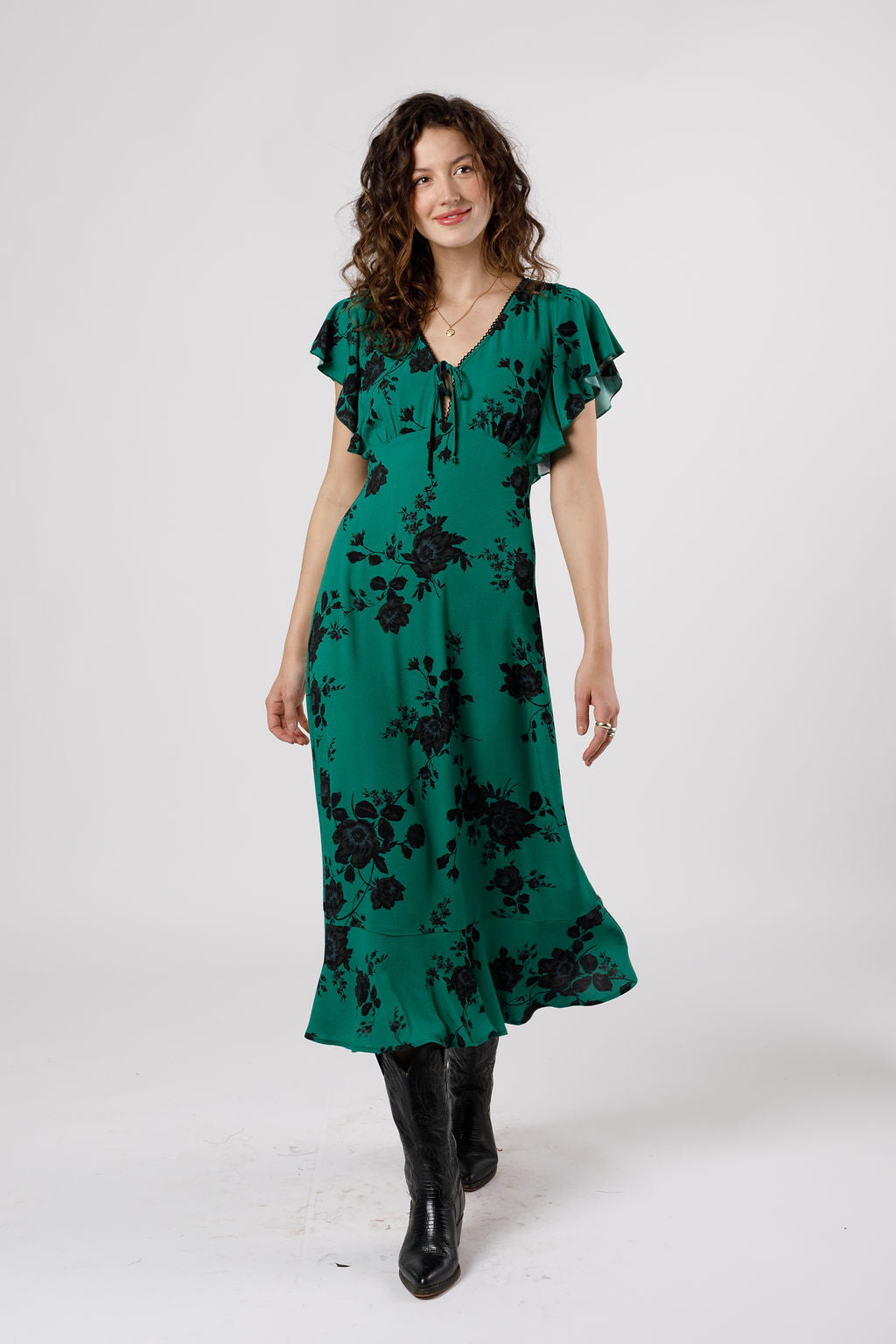 Emerald green black maxi dress Avec Moi Decor Emerald green black maxi dress Avec Moi Decor