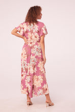 Load image into Gallery viewer, Mauve Aqua floral midi wrap dress
