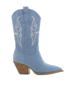 Asha blue denim boot