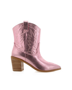 Nayli light pink metallic boot
