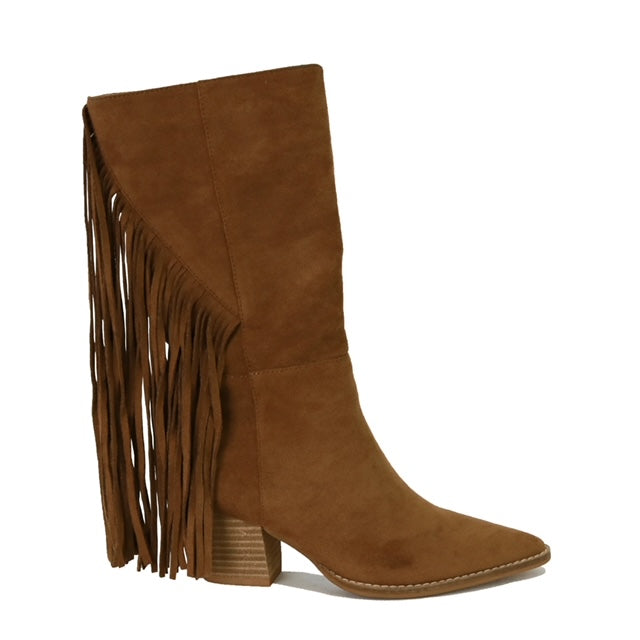 Arisa-20 coffee fringe boot