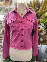 Load image into Gallery viewer, Hot pink denim jacket
