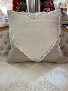 Heart linen pillow